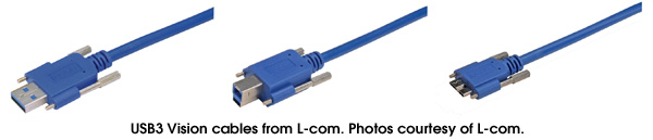 USB3 Vision cables from L-com. Photos courtesy of L-com.