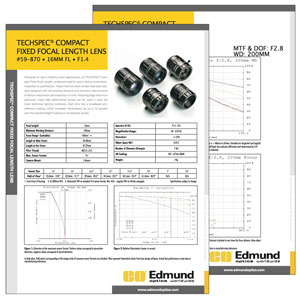 TECHSPEC® Imaging Lens Datasheets 