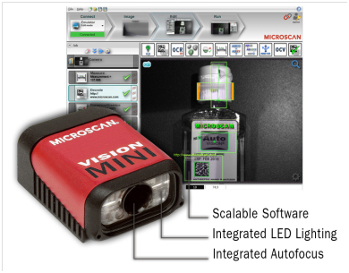 A fully-integrated, compact machine vision camera packs lighting, optics, software, and more into a small form factor A fully-integrated, compact machine vision camera packs lighting, optics, software, and more into a small form factor