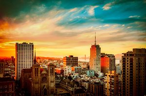 San Francisco, California at sunset
