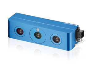 Ensenso N35 mit GigE-Anschluss "powered over Ethernet“ und FlexView-Projektor