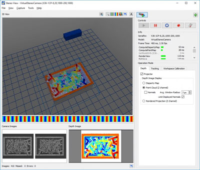Virtual scene in the demo program NxView