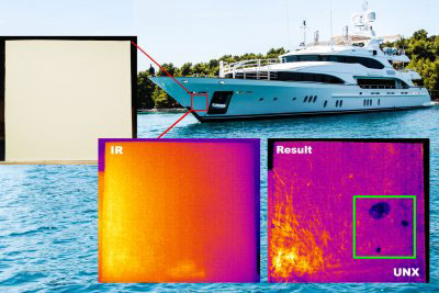 Inspection of the outer skin of a yacht