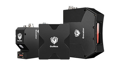 Left to right: Gocator® 2500 Smart 3D Laser Line Profilers, GoMax® Smart Vision Accelerator, and Gocator® 3504 Smart 3D Snapshot Sensor