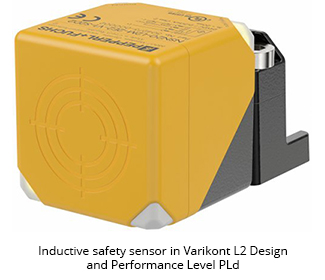 Inductive safety sensor in Varikont L2 Design and Performance Level PLd