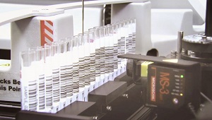 Strategically placed MS-3 Laser Scanner identifies specimen samples. 