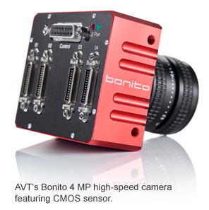 AVT’s Bonito 4 MP high-speed camera featuring CMOS sensor.