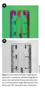 Two pictures of a ruler using different imaging