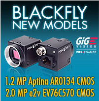 Point Grey Introduces two new Blackfly Camera Models: the PGE-12A2 and PGE-20E4