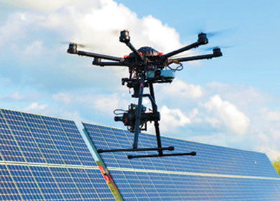Figure 1: Drone with Raptor 640 SWIR camera