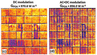 Figure 3ii: Mechanically stressed PV panel EL images - in motion.