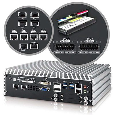 First embedded box PC featuring 4-port independent 10 GigE RJ45/SFP+ connections