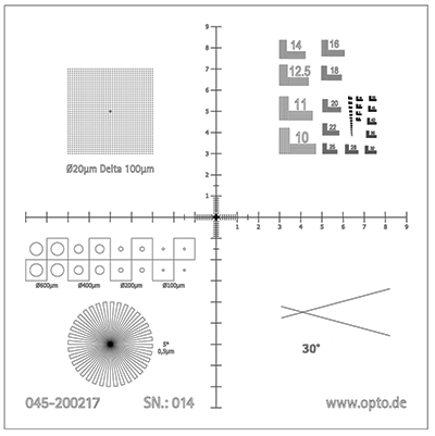 Calibration target Micro with honing angle