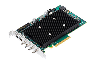 The Matrox Rapixo CXP frame grabber features four connections that support interfacing to independent cameras and are adept at handling higher data rates through connection aggregation, allowing for data rates of up to 12.5 Gb/s per connector. Each Matrox Rapixo CXP connection includes PoCXP support to deliver power, command, and data over a single coaxial cable. Image courtesy of Matrox Imaging.