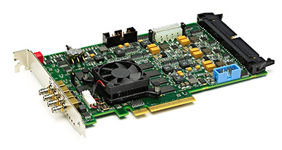 The FireBird Single CoaXPress Low Profile link board (6.25 Gb/s), a four-lane Gen2 PCI Express frame grabber, offers front-panel I/O. Full GenICam support is offered, providing plug-and-play functionality, regardless of the interface. Image courtesy of Active Silicon.