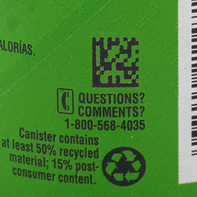 Figure 10: During the design of this label, the original Data Matrix code was stretched and resized. These changes may result in readability and compliance issues down the line.