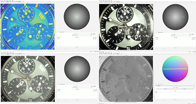 screenshots from Opto's reflection analysis software in action