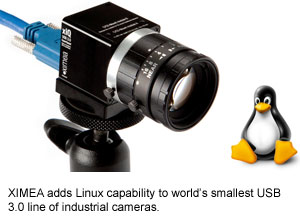 XIMEA adds Linux capability to world’s smallest USB 3.0 line of industrial cameras.