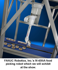 FANUC Robotics, Inc.'s M-430iA food picking robot.
