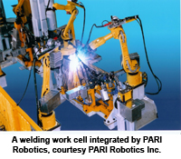 A welding work cell integrated by PARI Robotics, courtesy PARI Robotics Inc.