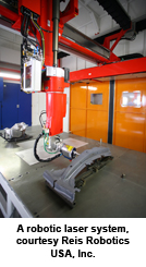 A robotic laser system, courtesy Reis Robotics USA, Inc.