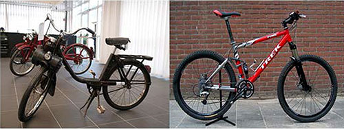 Two Bicycles Representing Encapsulation, Inheritance, and Polymorphism