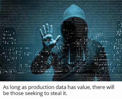 As long as production data has value, there will be those seeking to steal it.