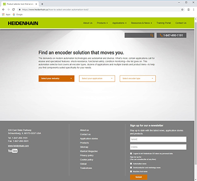 HEIDERNHAIN Online Automation Encoder Selection Tool