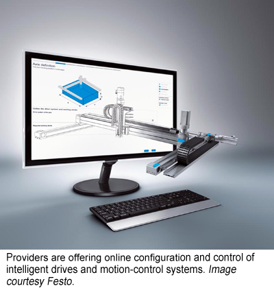 Providers are offering online configuration and control of intelligent drives and motion-control systems. Image courtesy Festo.