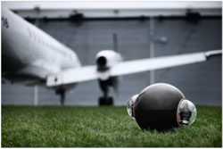Guardbot maneuvers over a variety of terrains to provide a high level of security at airports, warehouses, and at shipyards through remote or GPS control