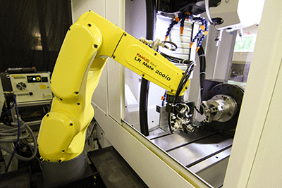 New ecosystem connects robots to CNCs for plug-and-play robotic machine tending without the need for robotics programming expertise. (Courtesy of FANUC America Corporation)