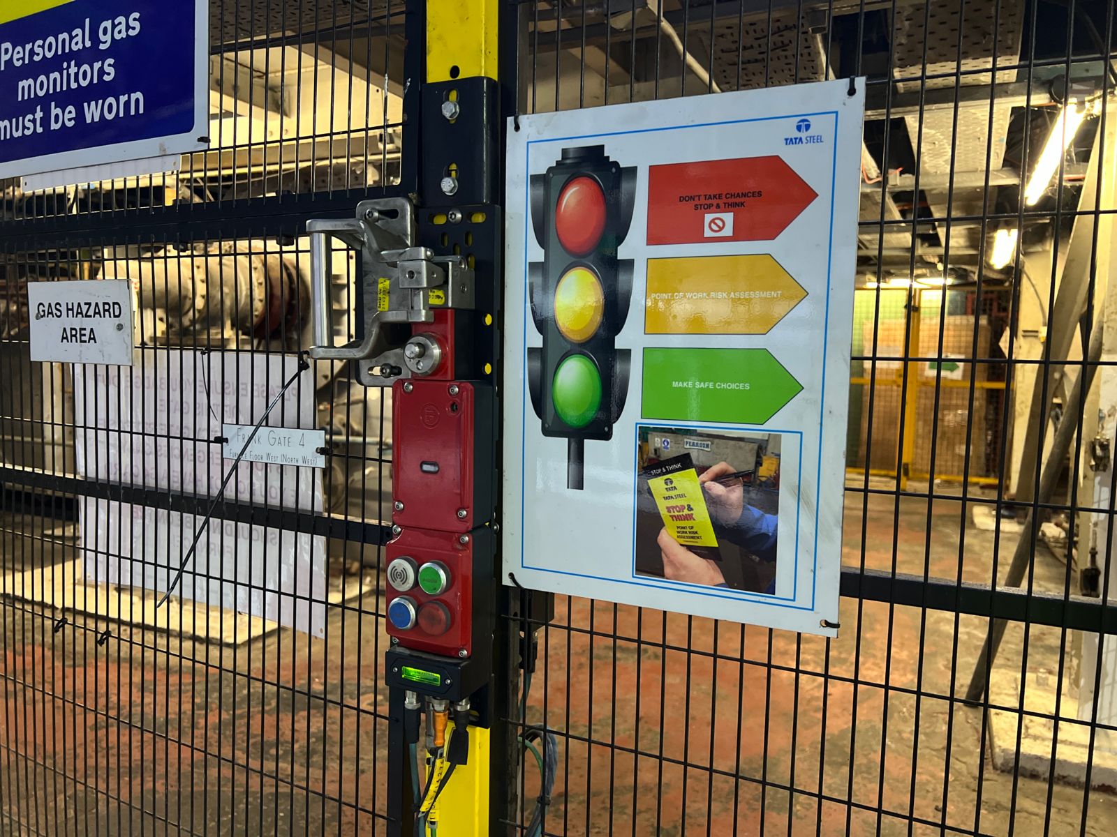 amGardpro interlock with network connectivity, pushbuttons and RFID card reader installed at Tata Steel 