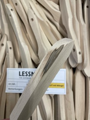 many wooden brushes