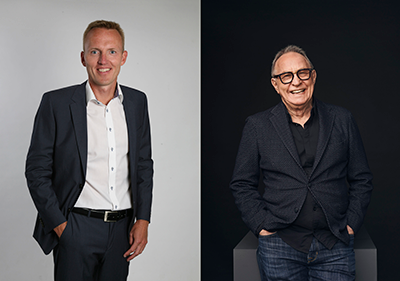 To the left, Michael Lisby Jensen, CEO. To the right, Jorgen Andersen, Chairman of the Board