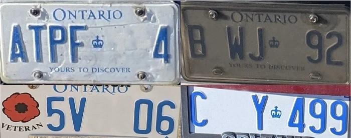 Figure 3: License plates captured by a traffic camera for OCR. Source: Teledyne DALSA