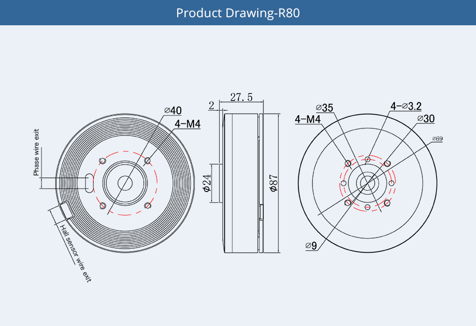 Cubemars-Camera-Stabilizer-R80-Product-Drawing