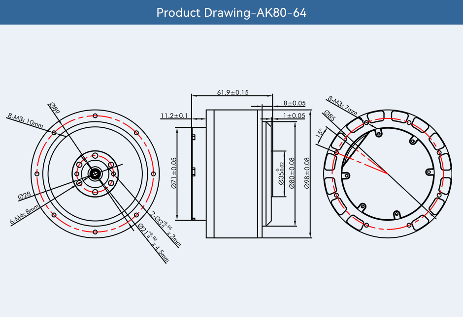 CubeMars-AK80-Product-Drawing