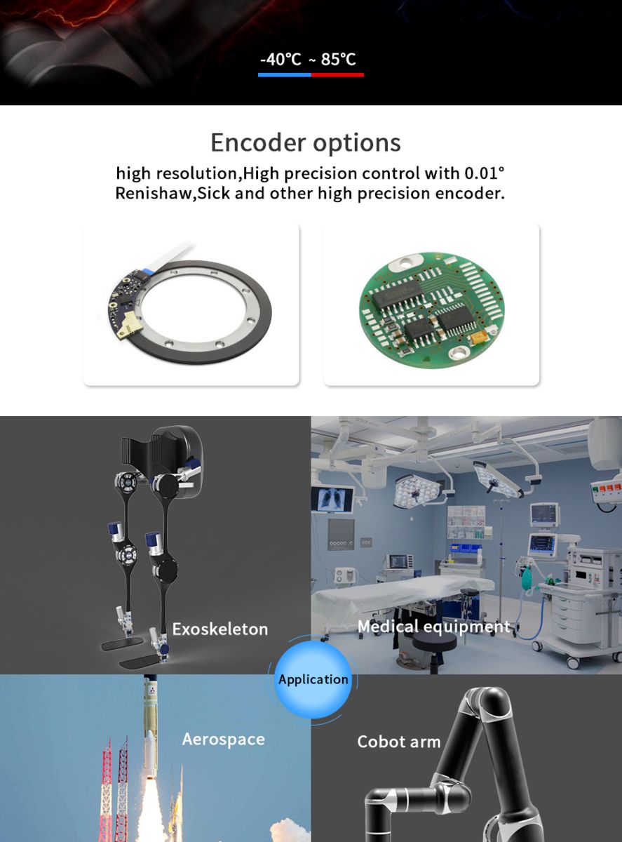 Encoder options: high resolution, high precision control with 0.01 degrees. Renishaw, Sick, and other high precision encoder.