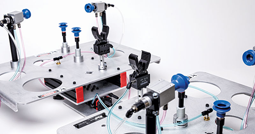 flat plate end of arm tooling with low profile slides