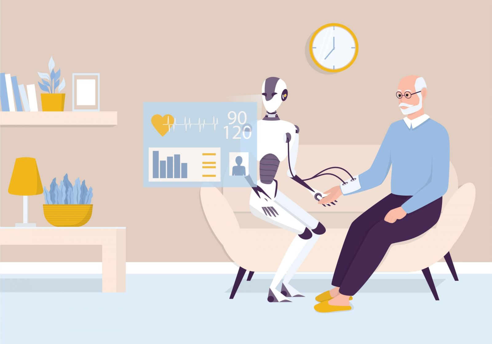 Domestic,Personal,Robot,For,Old,People,Assistance.,Artificial,Intelligence,Sevice