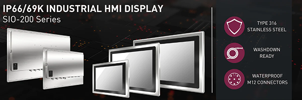 SIO-200 Type 316 Stainless Steel Industrial Washdown HMI Display Touchscreen Panel PC
