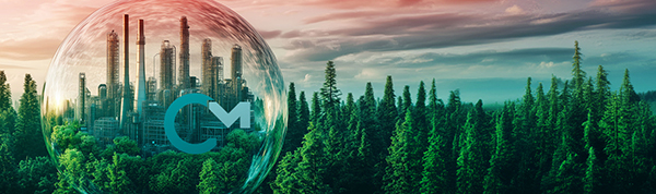 Industrial complex within protective bubble