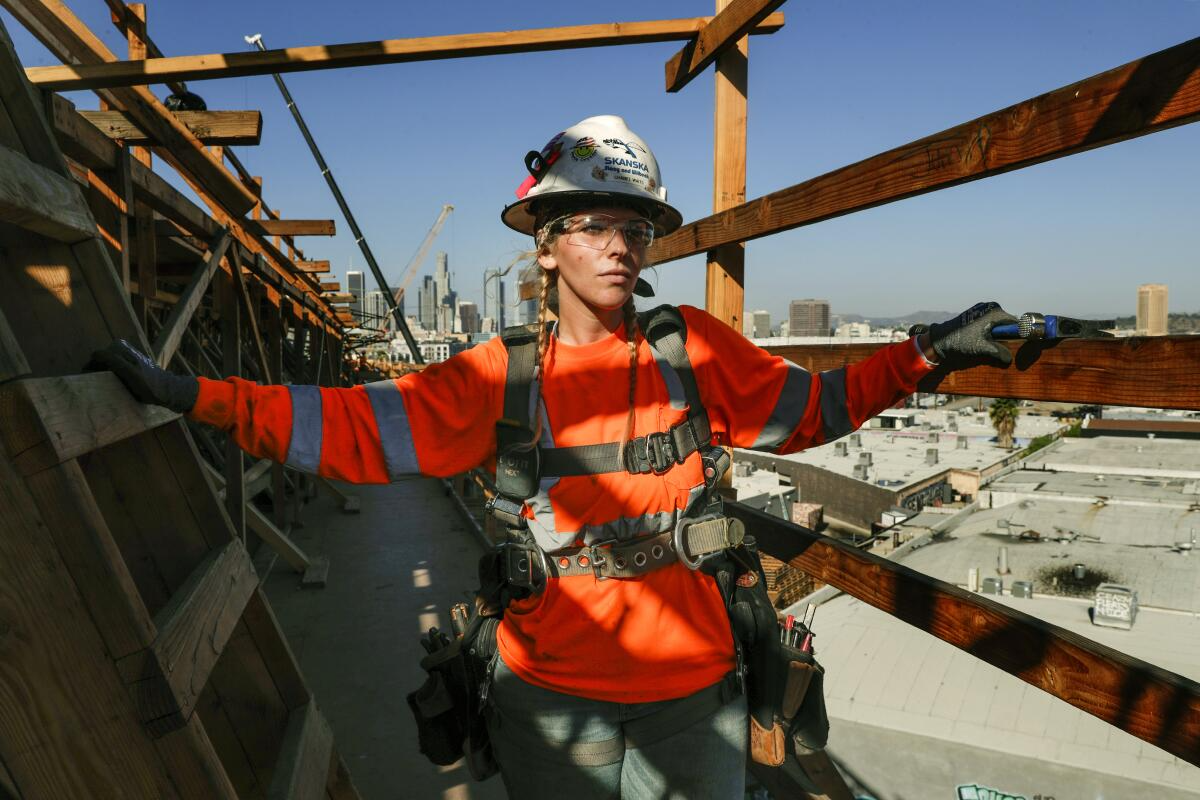 woman at construction site