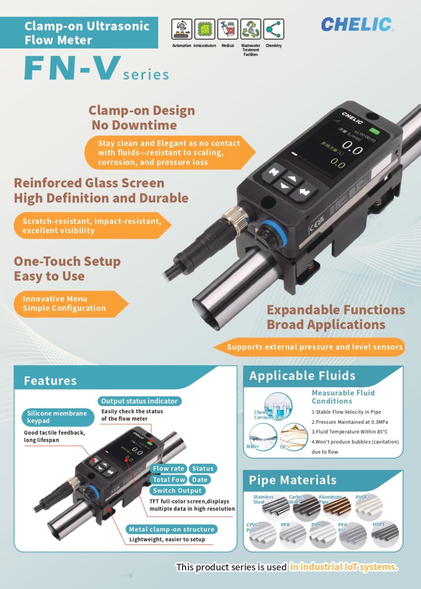 Clamp-on Ultrasonic Flow Meter - FN-V series