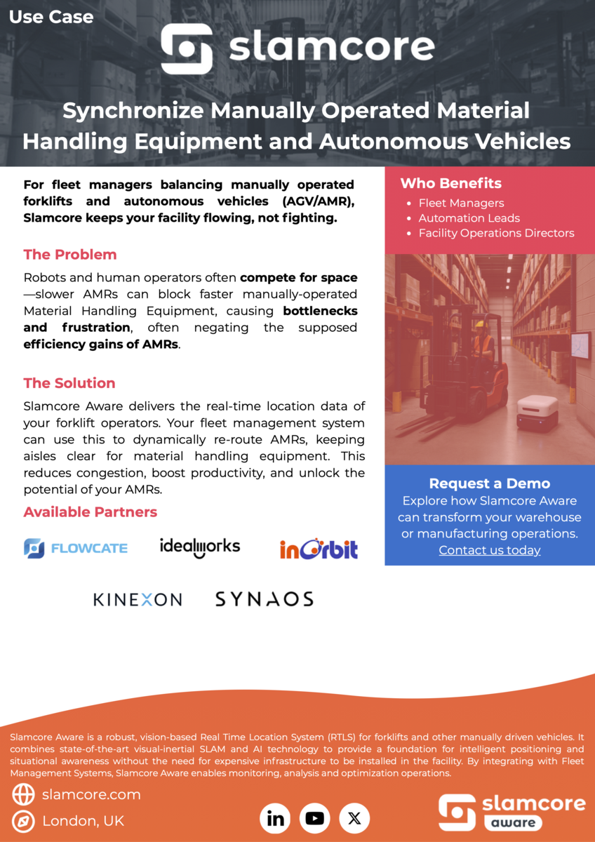 Synchronize Manually Operated Material Handling Equipment and Autonomous Vehicles