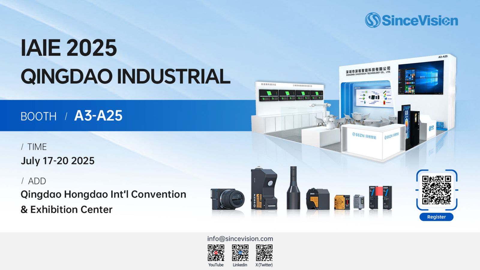 IAIE 2025 Qingdao Industrial: Booth / A3-A25. Time: July 17-20 2025. Add: Qingdao Hongdao Int'l Convention & Exhibition Center