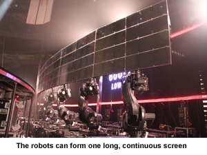 The robots can form one long, continuous screen