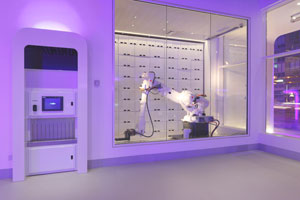 An ABB Industrial Robot Provides Automated Luggage Storage and Retrieval at New Yotel in Manhattan