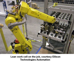 Lean work cell on the job, courtesy Ellison Technologies Automation
