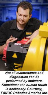Sometimes a technician is needed to provide the human touch to robot repair.